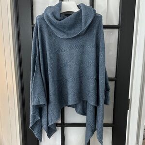 World Market, blue recycled, materials poncho one size fit all